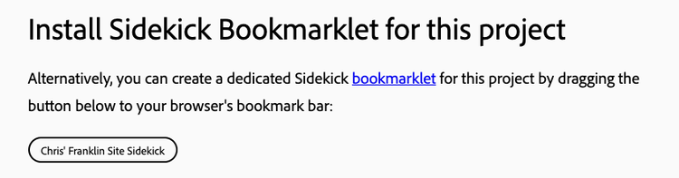 Sidekick configurator with Sidekick extension installed and project configured