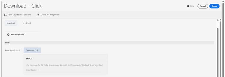 Regola pulsante di download