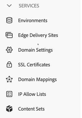“Configurazioni CDN” rinominate “Mappature di dominio” nell’interfaccia utente