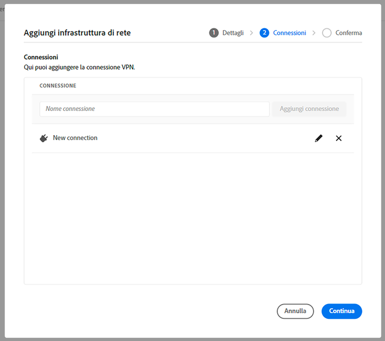 Una connessione VPN è stata aggiunta