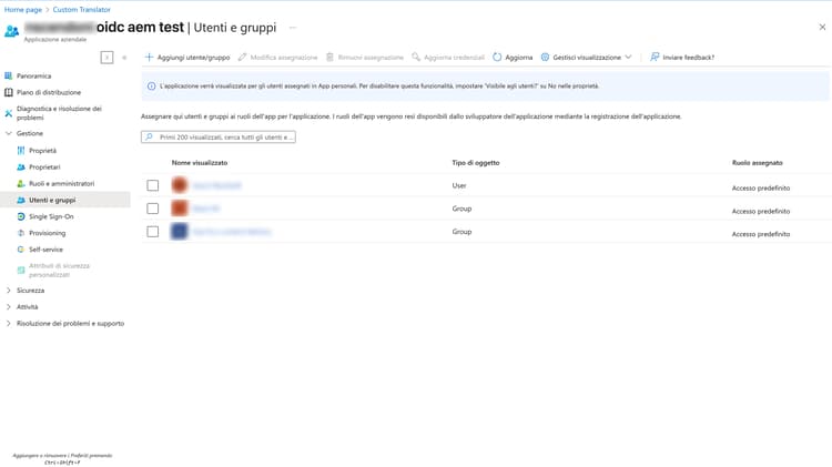Aggiunta di un gruppo OIDC
