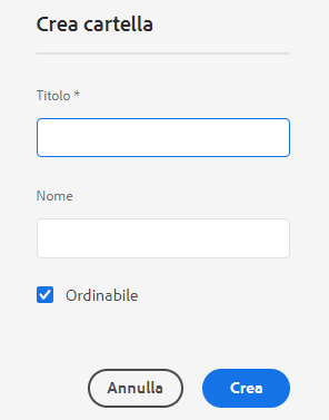 Crea cartella