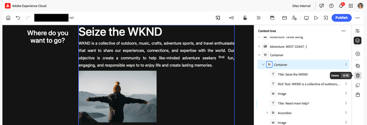 Eliminazione di un componente