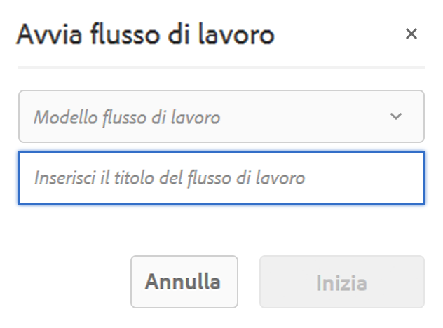 Avviare un flusso di lavoro dall’editor pagina