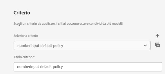 Criterio modello selettore data