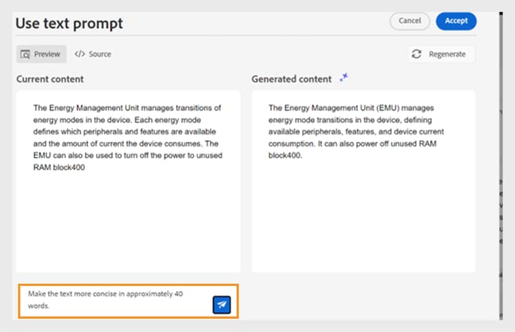 editor prompt di testo assistente ai