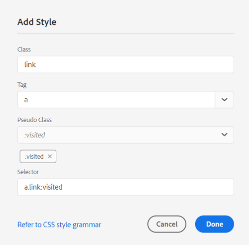 Aggiungi nuovo stile