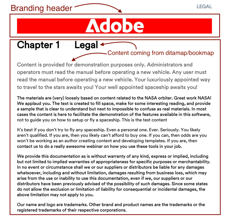Dopo aver corretto il branding: schermata che mostra il layout dei PDF post-branding