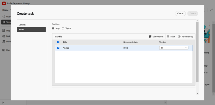 Aggiunta di mappe a un'attività di revisione