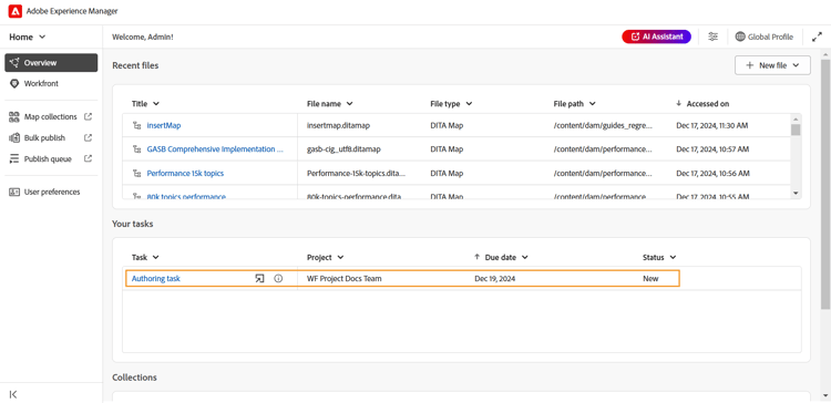 Authoring delle attività nel widget Attività