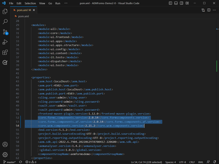 Menzionare la versione più recente dei componenti core di Forms