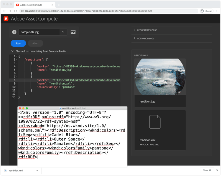 Rendering metadati XML