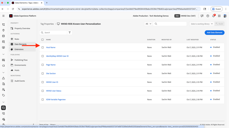 Elementi dati finali