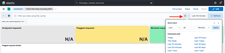 Intervallo di tempo nello strumento ELK