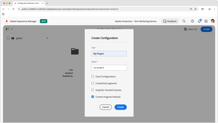 Configurazione progetto personale