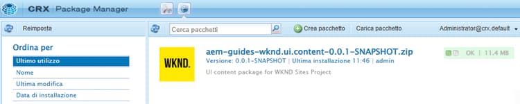 Pacchetto ui.apps installato
