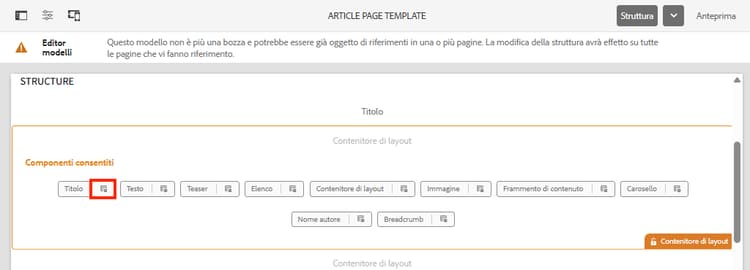 Configurazione criterio titolo