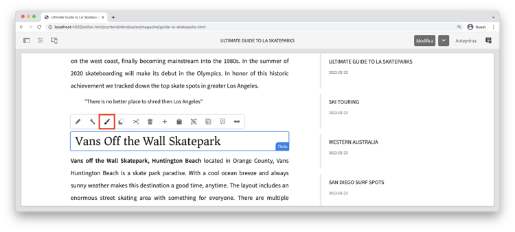 Applicare lo stile sottolineato