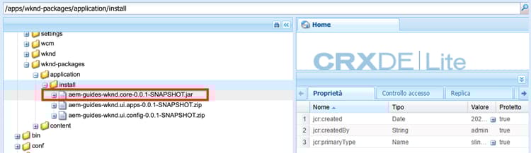 Posizione CRXDE di Jar