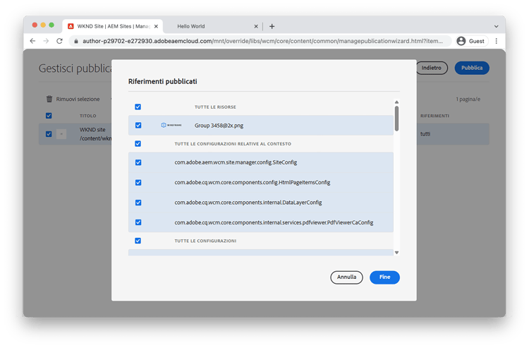 Pubblica riferimenti