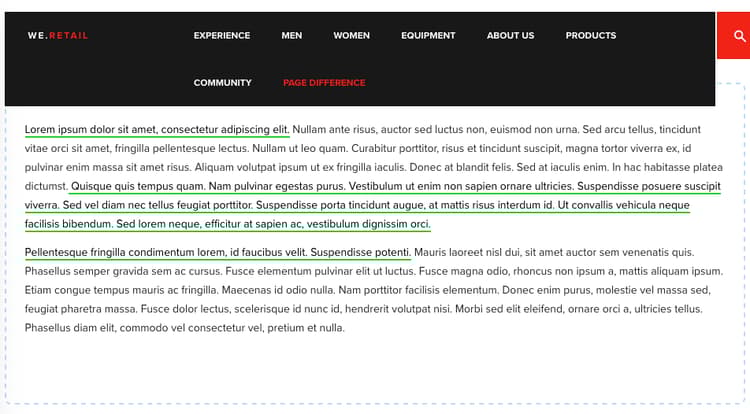 Differenza di pagina