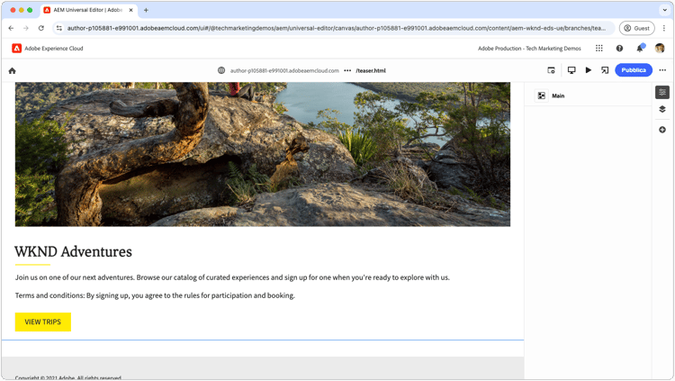 Authoring di un blocco