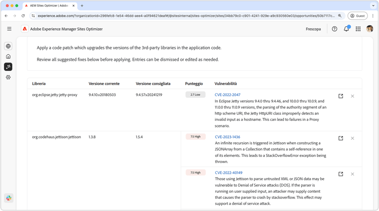 Identificazione automatica di vulnerabilità del sito web