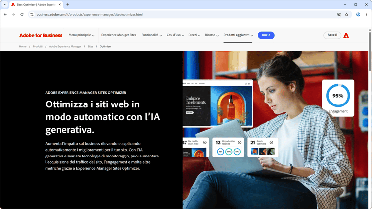Esplorare le funzionalità di AEM Sites Optimizer