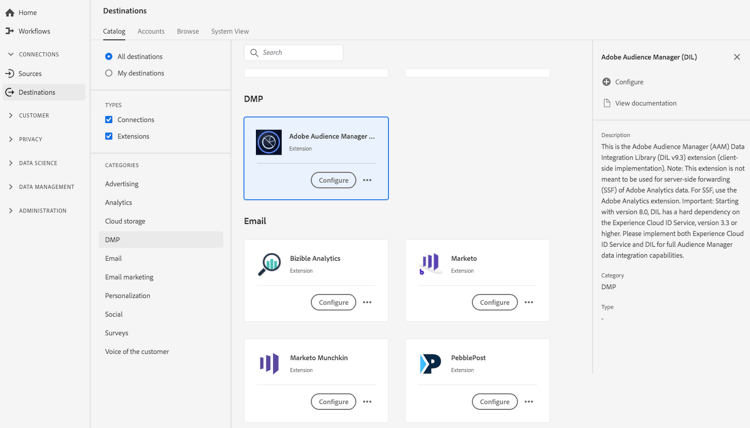 Configurazione di base per uno stream di dati