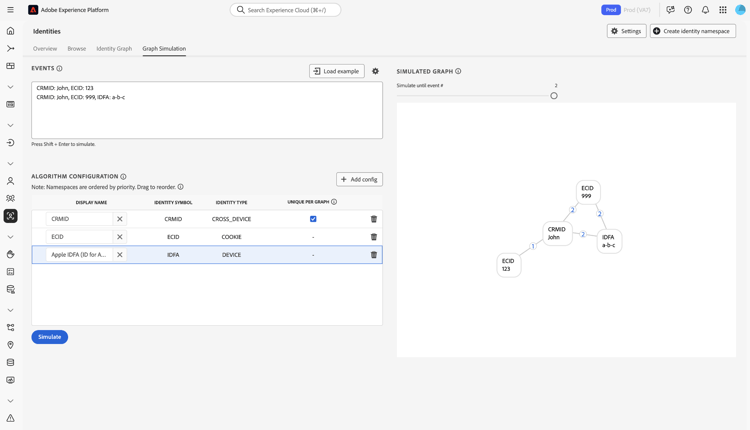 Implementazione semplice con uno spazio dei nomi multi-dispositivo..