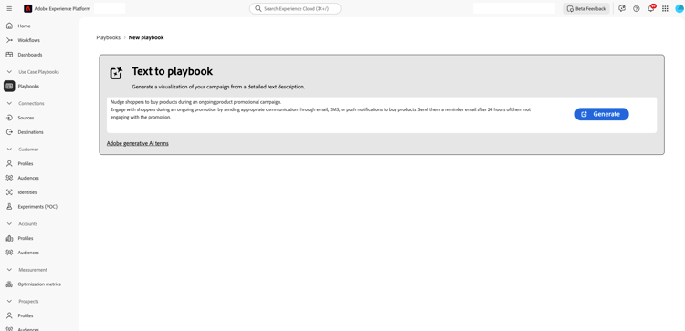 Esempio di un prompt conciso immesso nella casella di immissione testo per generare un playbook.