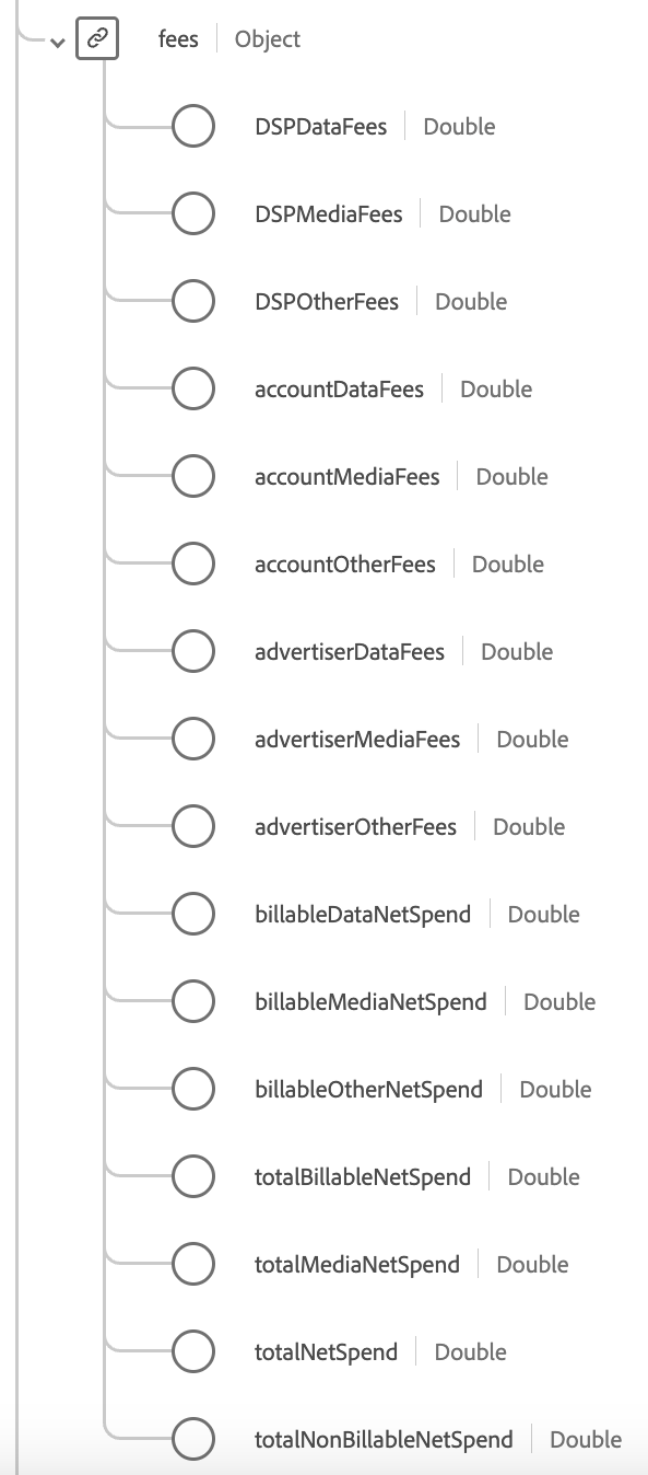 Diagramma di schema che mostra loggetto e i relativi campi.
