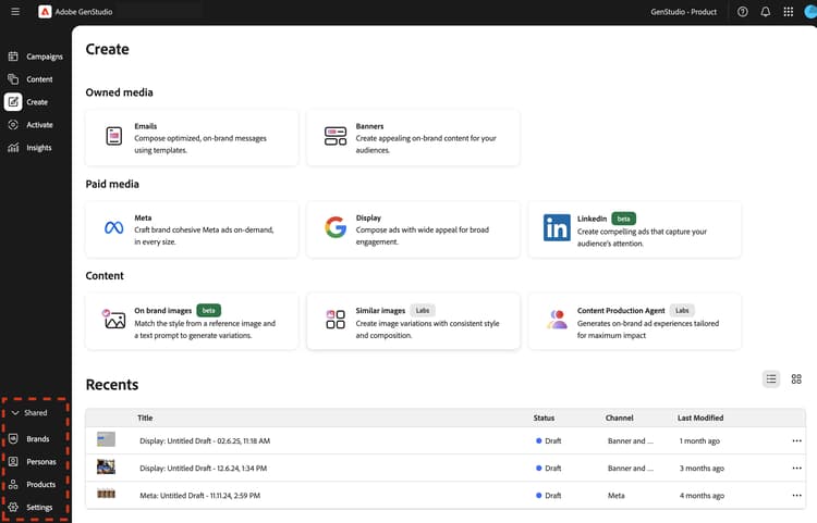 Linee guida in GenStudio for Performance Marketing