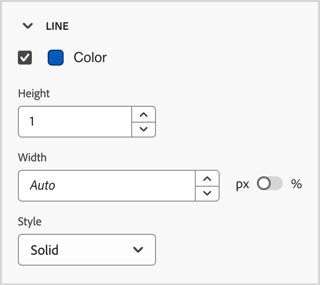 Definire lo stile delle linee per un componente divisore