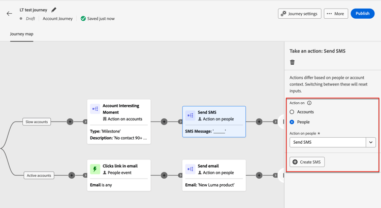 Esegui un'azione - Invia SMS