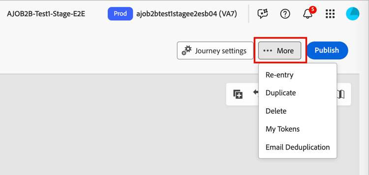 Fai clic su Altro in alto a destra