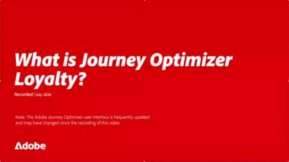 Scopri la fedeltà di Journey Optimizer