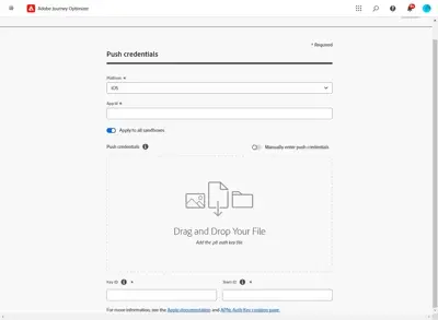 Configurazione delle notifiche push