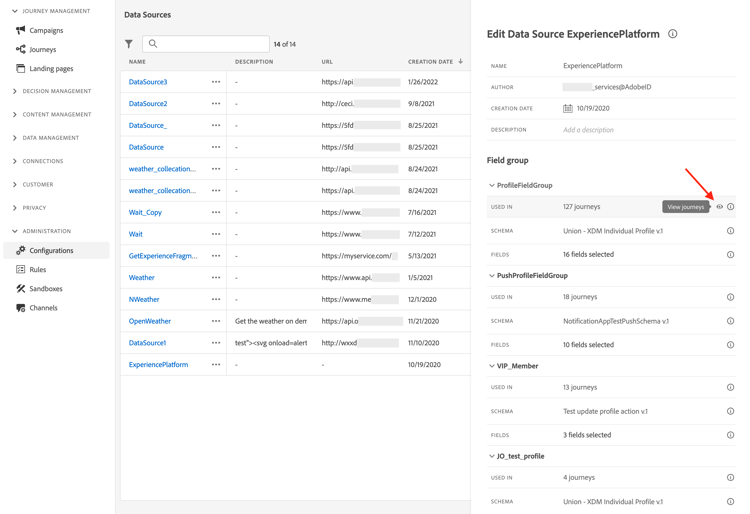 Utilizzato nel campo che mostra il numero di percorsi utilizzando un evento o unazione