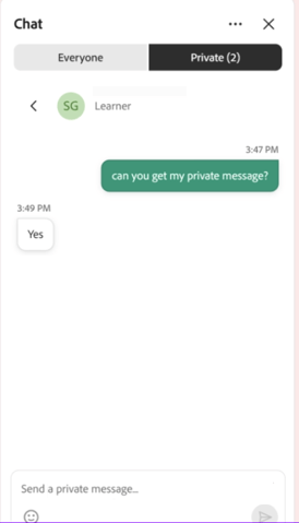 Scheda Chat privata