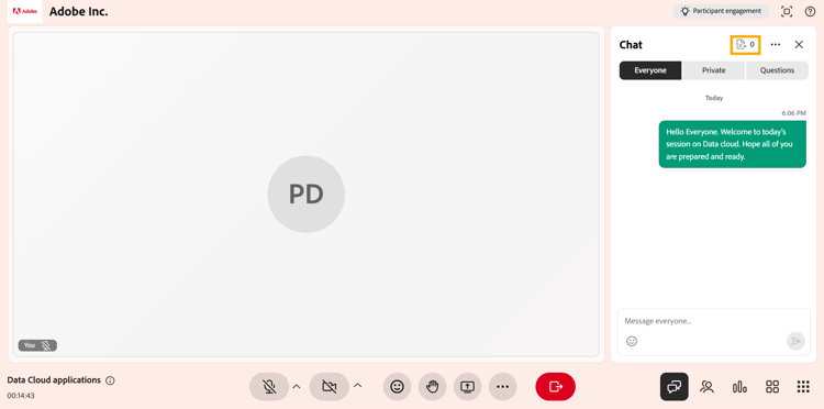 Apri chat di caricamento file