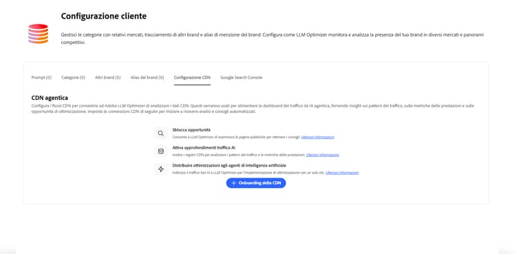 Configurazione cliente CDN