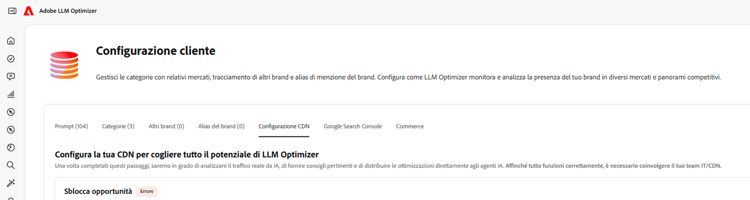 Passa a Configurazione cliente