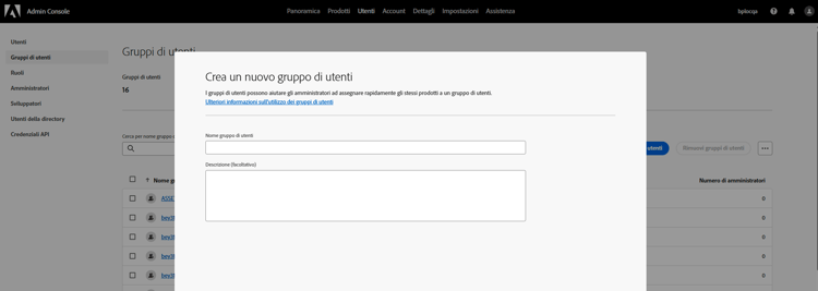 Creare un gruppo IMS LLMO Admin