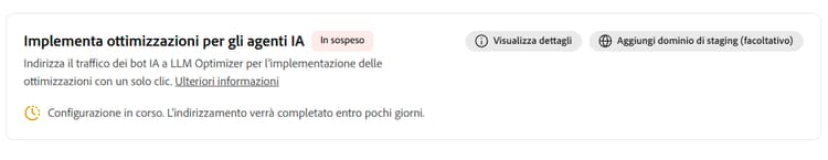 Indirizzamento in corso
