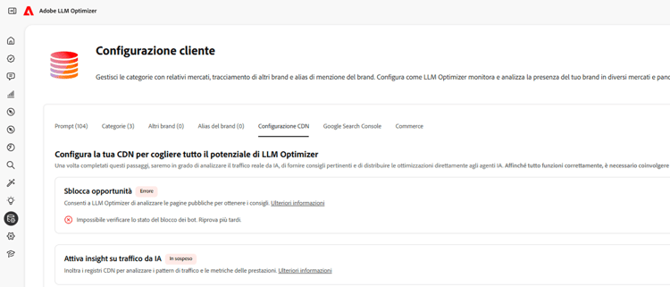 Passa a Configurazione cliente