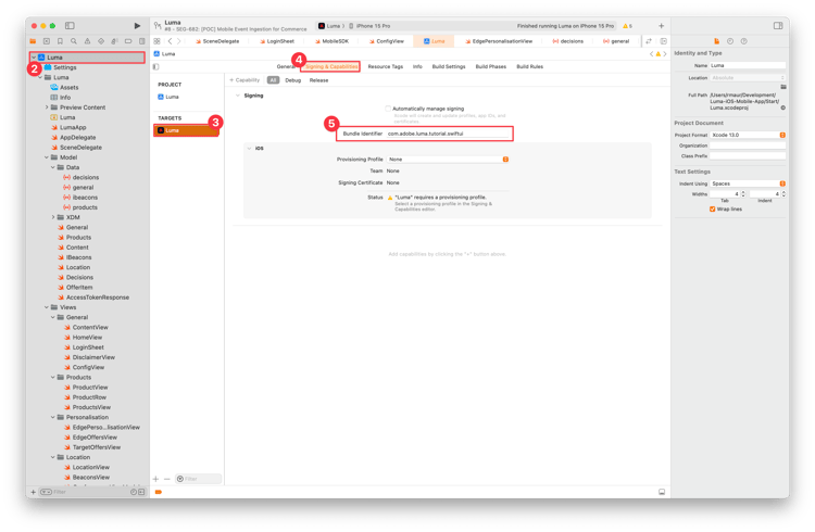 Funzionalità di firma Xcode