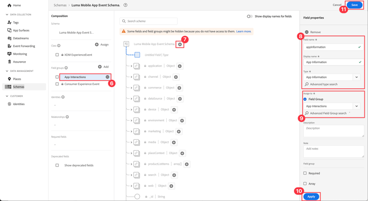 Selezione dell'applicazione