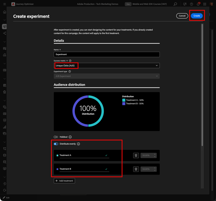 Scegli la metrica di successo