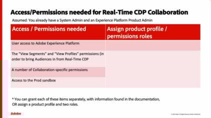 Impostare le autorizzazioni per Real-Time CDP Collaboration